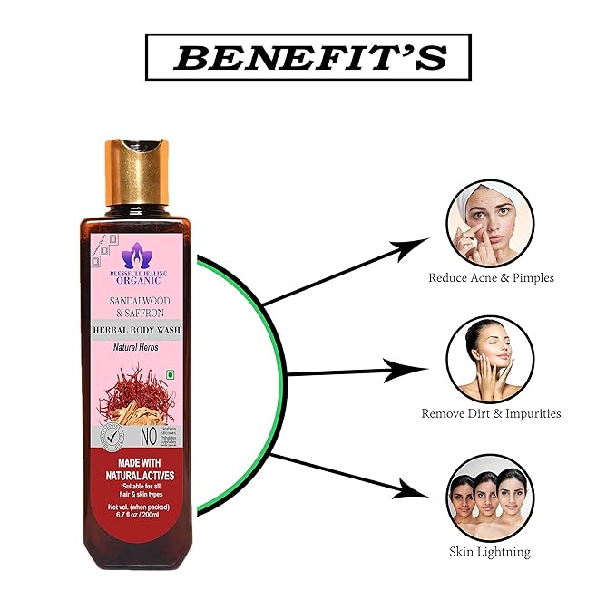 Luxury Sandalwood &amp Saffron Harbal Body Wash 200 ml