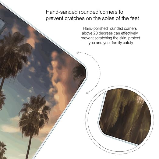 Los Angeles Palm Trees Weight Scale for Body Weight Digital Bathroom Scale High Capacity Accurate Digital Weighing Scales and Easy-to-Read on Backlit LCD Display Scales