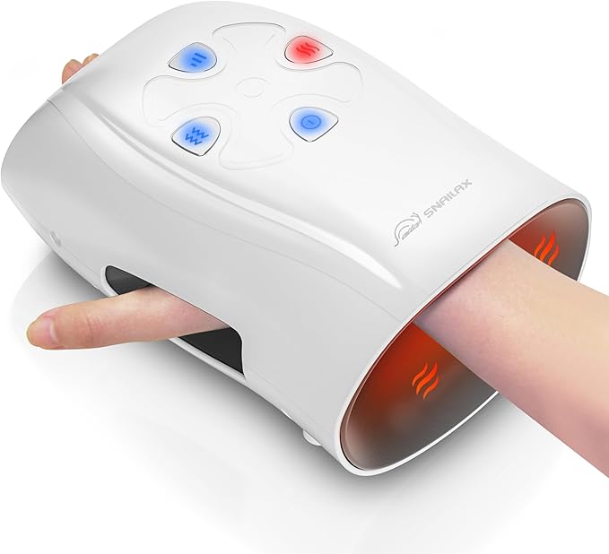 Snailax Hand Massager with Heat and Compression Cordless Hand Massager 3 Compression Intensities Rechargeable Gifts for Women Men Mom