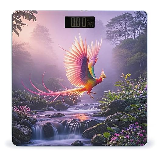 Digital Bathroom Scale for Body Weight Scale with Bright LCD Display High Accuracy Step-On Technology Auto On/Off Phoenix is Flying Digital Scales 400 Lbs /180kg
