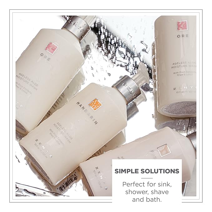 Zents Hand &amp Body Wash (Mandarin Fragrance) | Hydrating Anti-Aging Cleanser with Organic Shea Butter &amp Aloe for Dry Skin | Gentle &amp Nourishing | 10 fl oz
