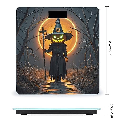 Pumpkin Monster Under The Moon Scale for Body Weight Highly Accurate Digital Bathroom Body Scale Digital Bathroom Scales for People Anti-Slip Large LCD Display Smart Scales