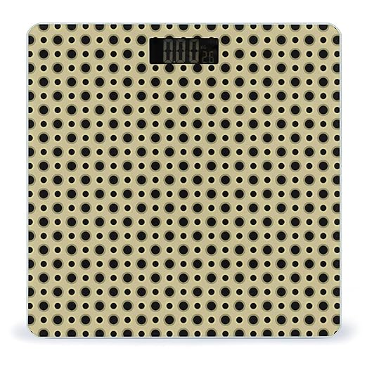 Digital Glass Polka Dot Tan BlackBathroom Scale Scale for Body Weight Digital Bathroom Weighing Machine Battery Powered Measures Weight Up to 400 Lb Capacity