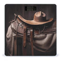 Horse Saddle with A Cowboy Hat Wild Bathroom Scale for Body Weight 400 Lb Weight Scale with High Precision Sensors Tempered Glass Highly Accurate Digital Weighing Machine for People