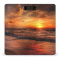 Beach and Sunset Digital Bathroom Scale for Body Weight Lighted LCD Display Round Corner