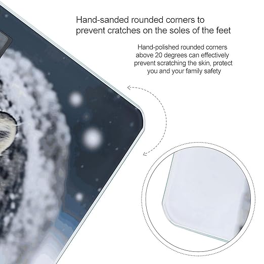 Blue Eyed Snow Leopard Scale for Body Weight Highly Accurate Digital Bathroom Scale Sturdy Tempered Glass Weighing Scales with LCD Display Fashion Body Fat Smart Scales 400lb