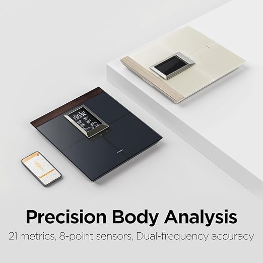 mooas Smart Hand Bar LCD Built-in Body Composition inbody Scale Health app Integration Measures 21 Body Index Data High Precision Measurement LCD Display Diet Health Management