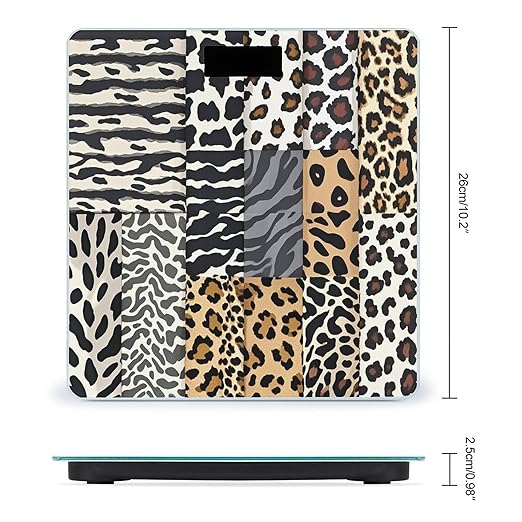 Leopard with Brownish Scale for Body Weight Digital Bathroom Scale Accurate Smart Weight Scales with Large Display Weighing Machine High Precision Scales