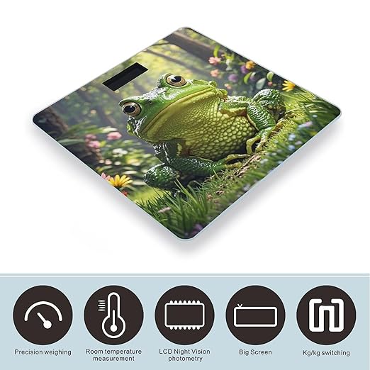 Frog Scale for Body Weight Highly Accurate Digital Bathroom Body Scale Digital Bathroom Scales for People Anti-Slip Large LCD Display Smart Scales