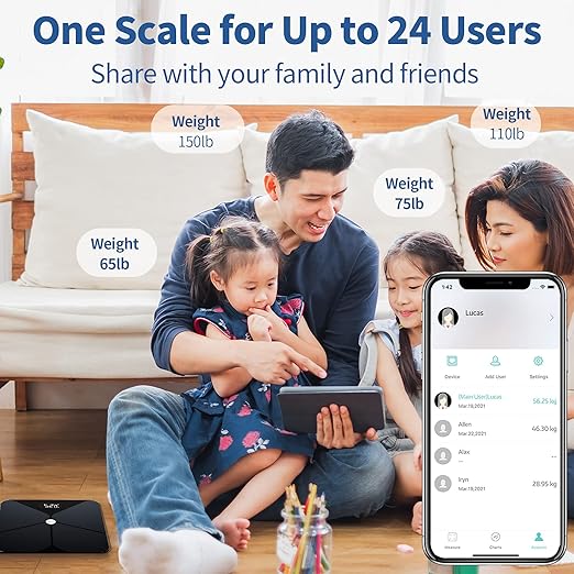 Scales for Body Weight and Fat Lepulse Weight Scale Digital Bathroom Scale with Body Fat and Water Weight High Accurate Bluetooth BMI Smart Scale 13 Body Composition Analyzer with Fitness App