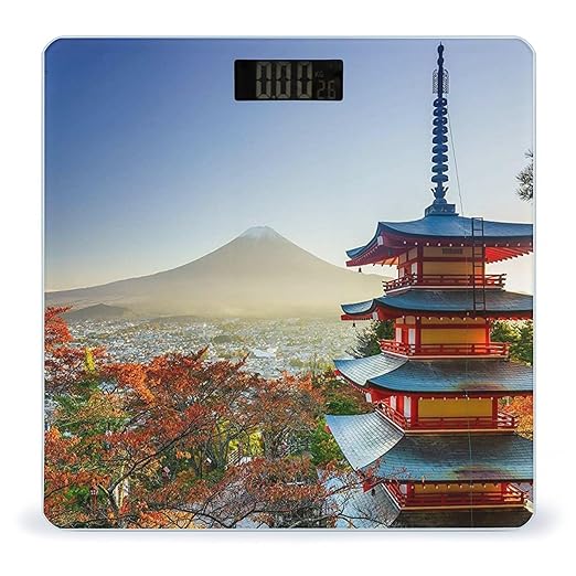 Japan Mount Fuji Landscape Scale for Body Weight Digital Bathroom Scale Precision Smart Weighing Scales with Clear LED Display Accurate High Precision Scales Weighing Machine