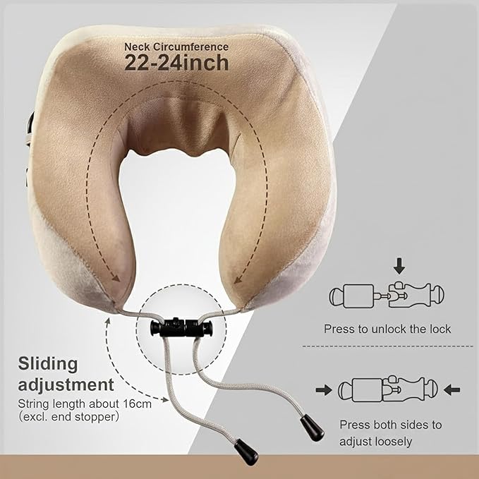 Portable Heated Neck Pillow Massager Rechargeable Electric Cushion with Vibration &amp Warm Compress for Pain Relief Comfort &amp Relaxation – Ideal Gift for Loved Ones (Brown)