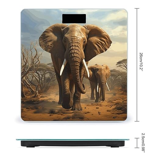 Elephant Animals Scale for Body Weight Accurate Digital Bathroom Scale Toughened Glass High Precision Scales Smart Weight Scales with Large LCD Backlight Display Weighing Machine