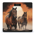 Brown Horse Silhouette Bathroom Scale Large LCD Backlight Display Digital Scale Rounded Corners Body Scales Automatic Power On/Off Bathroom Scales for Home Bedrooms