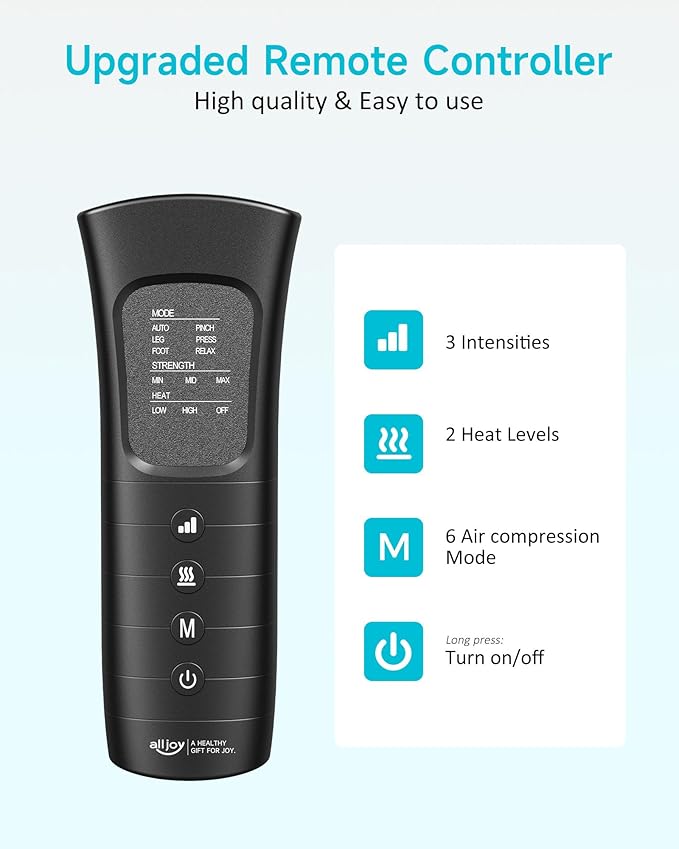 ALLJOY Gifts for Men Women Leg Massager for Circulation and Pain Relief FSA Leg Massager with Heat and Compression 6 Modes 3 Intensities 2 Heat Levels