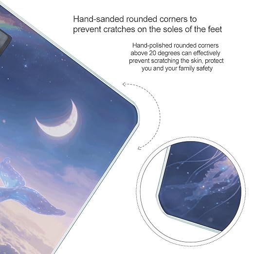 Dreams of Whales in The Clouds Weight ScaleClear LED Display Bathroom Digital Weighing ScaleTempered Glass Digital Bathroom Scale for Body Weight Capacity Up to 400 Lbs
