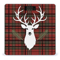 Merry Christmas Reindeer Tartan Checkered Plaid Xmas Weight Scale for Body Weight Digital Bathroom Scale High Capacity Accurate Digital Weighing Scales and Easy-to-Read on Backlit LCD Display Scales