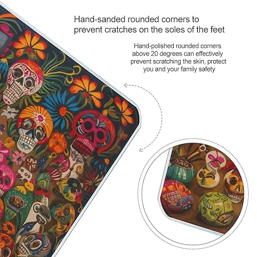 Mexican Folk Art Bathroom Scale for Body Weight 400 Lb Weight Scale with High Precision Sensors Tempered Glass Highly Accurate Digital Weighing Machine for People