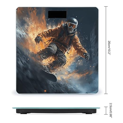 Digital Bathroom Scale for Body Weight Scale with Bright LCD Display High Accuracy Step-On Technology Auto On/Off Snowboarder Digital Scales 400 Lbs /180kg