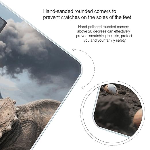 Tyrannosaurus Rex Predation Scale for Body Weight Sturdy Tempered Glass Weighing Scales with LCD Display Accurate Digital Bathroom Scale Convenient Body Fat Smart Scales Easy Read