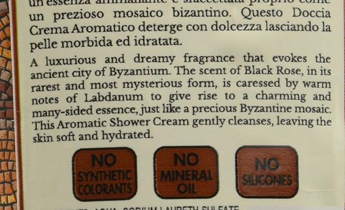 Set of 12 Treasures of East Shower Byzantium Black Rose/labdano 250 ml Bath and Shower
