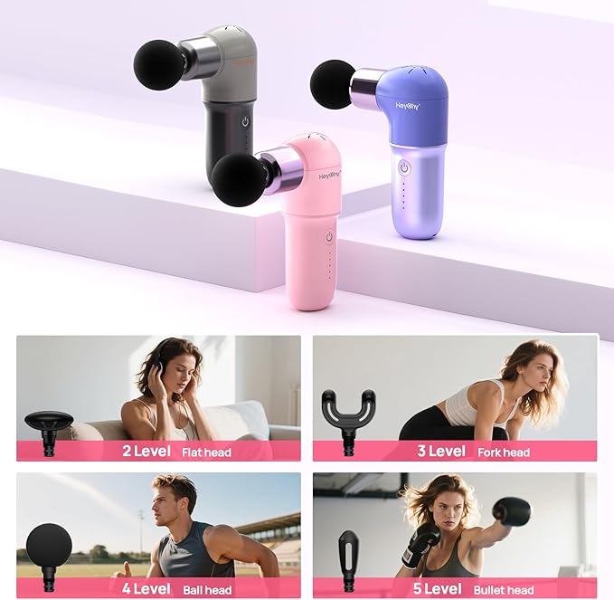 Super Mini Massage Gun Deep Tissues Percussion Muscle Massager Compact Sports Travel Massage Gun Portable Massager Gun for her him Pink