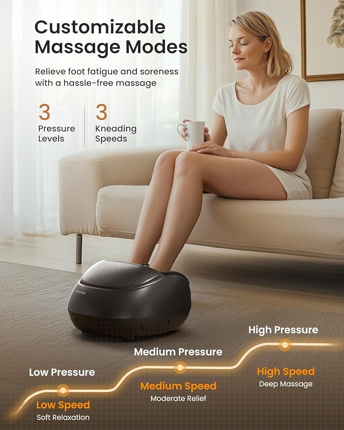 RENPHO Foot Massager Machine with Heat Shiatsu Foot Massager for Plantar Fasciitis Birthday Gifts for Women Cordless Control FSA Eligible HSA Store Eligible Up to Size 13