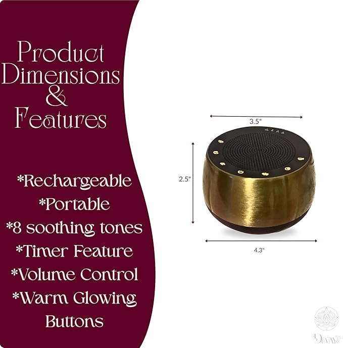 Automatic Singing Bowl Machine – Electric Tibetan Sound Bowl for Meditation Ritual &amp Sound Therapy 8 Healing Tones Rechargeable USB-C Timer &amp Volume Control