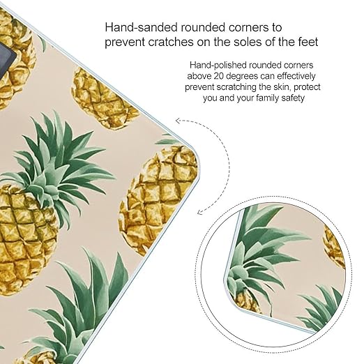 with Pineapple Pattern Scale for Body Weight Digital Bathroom Scale Accurate Smart Weight Scales with Large Display Weighing Machine High Precision Scales