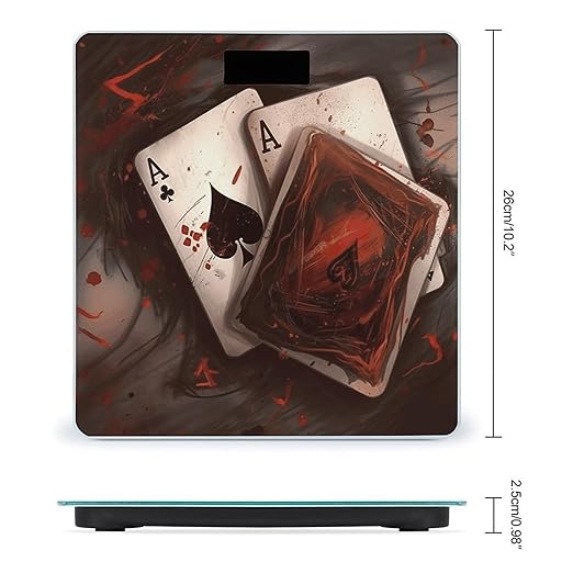 Playing Cards Bathroom Scale Large LCD Backlight Display Digital Scale Rounded Corners Body Scales Automatic Power On/Off Bathroom Scales for Home Bedrooms