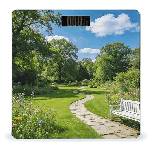 Green Garden Smart Scale for Body Weight Digital Bathroom Scale Toughened Glass Weight Scale with Large LCD Backlight Display High Precision Scales Weighing Machine