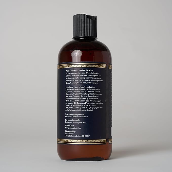 Caswell-Massey All-in-1 Body Wash Use as a Face Wash Beard Wash Shampoo Body Wash &amp Shave Gel Signature Heritage Soap for Men Made in USA 32 Fl Oz