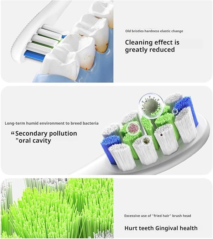 Replacement Brush HeadsCompatible for X PRO /F1/Z1/One/ Air2 Sonic Electric Toothbrush Nozzles(6 pcs Blue)