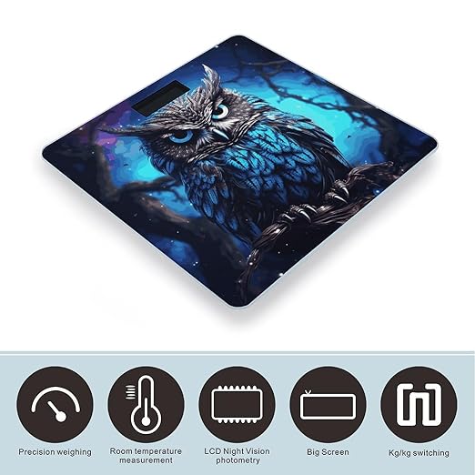 Blue Owl Scale for Body Weight Digital Bathroom Scale Accurate Smart Weight Scales with Large Display Weighing Machine High Precision Scales