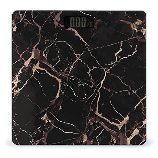 Black Gold Marble Bathroom Scale Ultra-Bright Liquid Crystal Screen Weight Scale Accurate Bathroom Body Scales for Body Weight Bathroom Pet Home Bedroom Gift-Giving