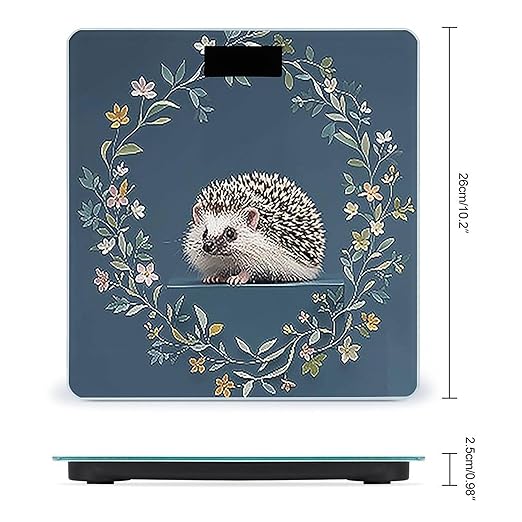 Cute Little Hedgehog Scale for Body Weight Accurate Digital Bathroom Scale Toughened Glass High Precision Scales Smart Weight Scales with Large LCD Backlight Display Weighing Machine