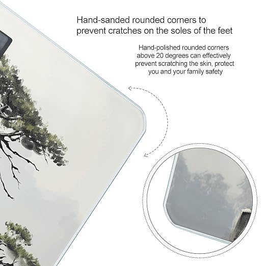 Pine on Mountain Slope Scale for Body Weight Highly Accurate Digital Bathroom Scale Sturdy Tempered Glass Weighing Scales with LCD Display Fashion Body Fat Smart Scales 400lb