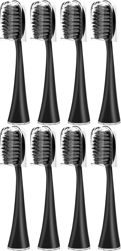 Compatible for Seago SG-540 Replacement Toothbrush HeadsCleaning Deep Tooth Gaps Suitable for(8BLACK)