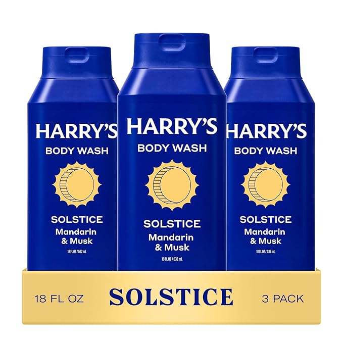 Harry's Men's Body Wash - Solstice Scent - (3 Pack) 18 fl oz - Shower Gel for Men - No Parabens Sulfates or Dyes