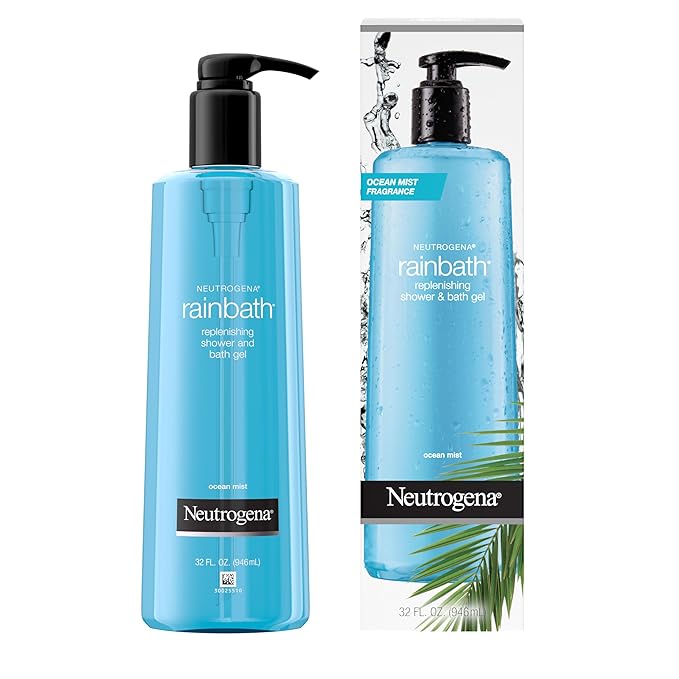 Neutrogena Rainbath Replenishing Shower and Bath Gel -Refreshing Body Wash with Moisturizing Formula for Soft Skin Ocean Mist Scent 32 fl. oz. (946 mL) Pump Bottle