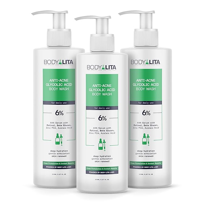Anti Acne Glycolic Acid Body Wash for Acne Prone Skin Helps Improve Skin Texture with Salicylic and Azelaic Acid 5.07 Fl Oz (3)