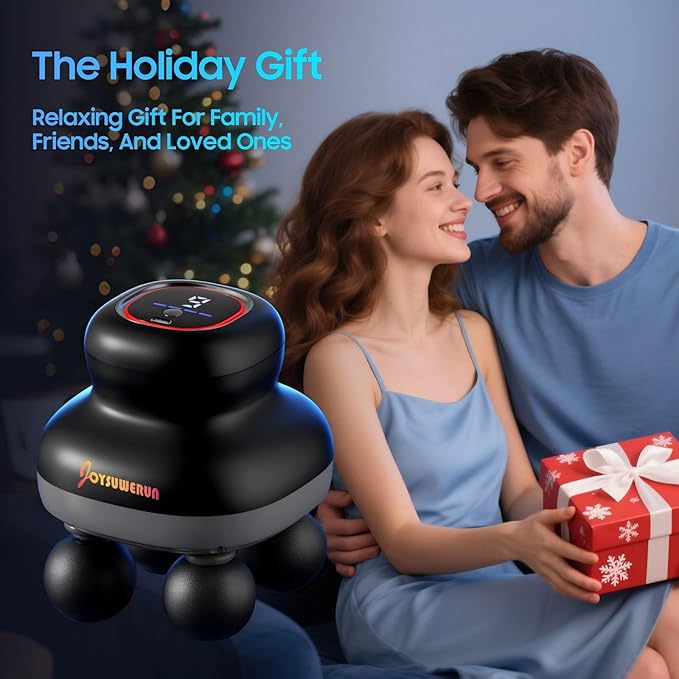 Massage Gun – Electric Body Massager with 4 Heads Handheld Percussion Muscle Massager Deep Tissue Back Massager for Muscle Relaxation Powerful Full Body Electric Massager Tool for Men and Women