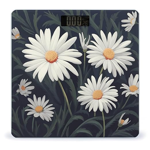 Daisy Scale for Body Weight Precision Bathroom Weighing Scales with Back Lit LCD Display Sturdy Tempered Glass Body Weight Scales Digital Bathroom Scale 400lb