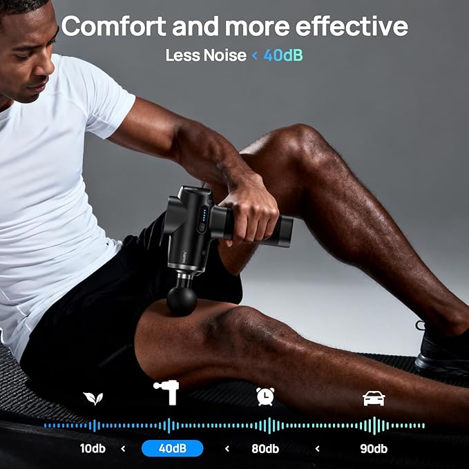 Professional Muscle Massage Gun Deep Tissue Portable Handheld Massager with 5 Speeds and 5 Heads Percussion Back Body Masajeador 12mm Amptitude for Athletes FSA Eligible &amp HSA Approved