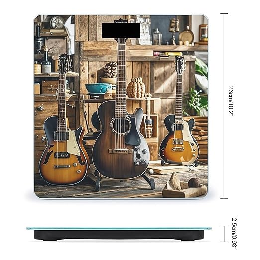 Guitar Musical Instrument Scale for Body Weight Smart Scales Digital Bathroom Scale High Precision Weighing Scales with Large Display Weighing Machine for People