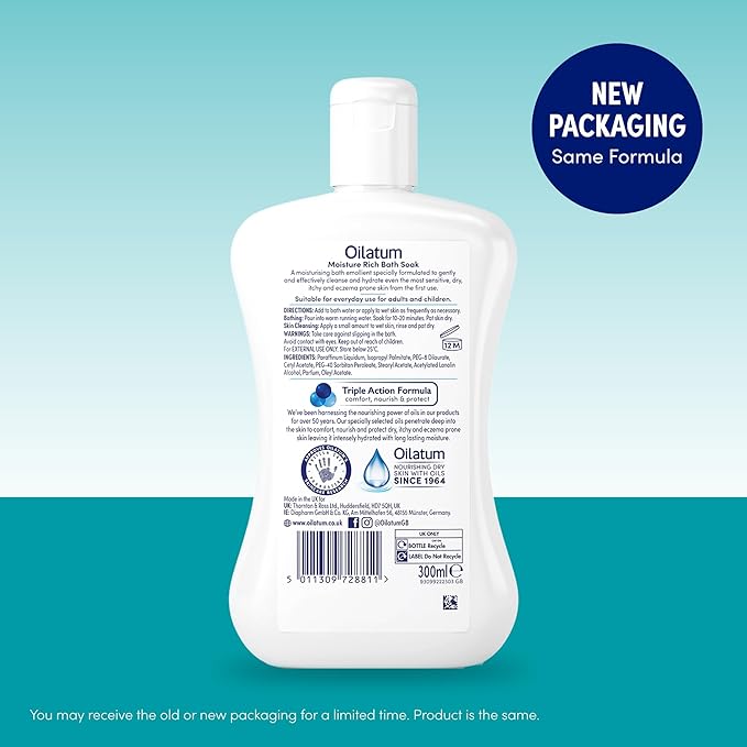Oilatum Bath Formula 300ml for Itchy Irritating Dry Skin Conditions