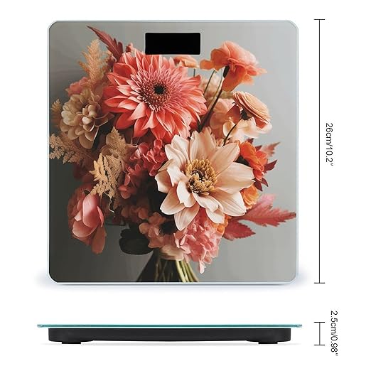 Bouquet of Flowers Smart Scale for Body Weight Accurate Bathroom Scale with LED Display Digital Weight Scales Weighing Machine High Precision Scales for Bath Home