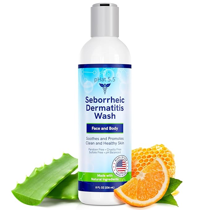 Seborrheic &amp Atopic Dermatitis Gentle Face Wash with Manuka Honey - Natural &amp Organic Face Cleanser &amp Body Wash For Sensitive Skin - Hypoallergenic Paraben Free &amp Sulfate Free Acne Fa