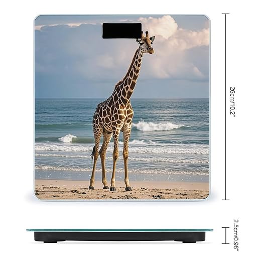 Giraffe on The Beach Scale for Body Weight Digital Bathroom Scale Accurate Smart Weight Scales with Large Display Weighing Machine High Precision Scales