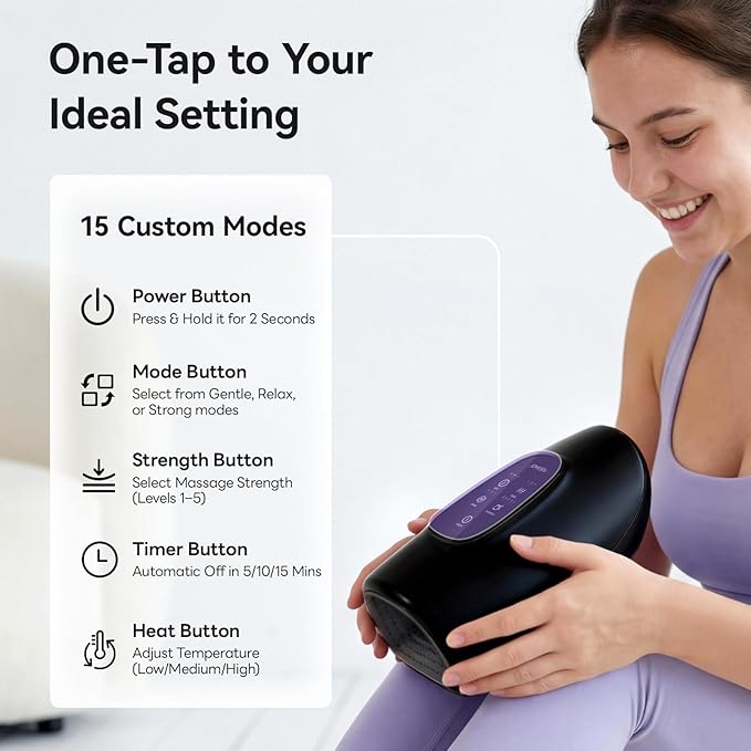 vrenmol Hand Massager: Pro-Grade Hand Massager with Heat and Compression Dual-Effect Massage Tools Rechargeable Wrist Massager Home Gift for Men Women